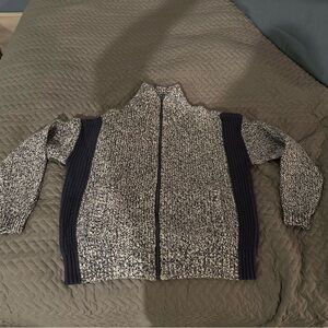 LOFT Women's Black and White Cardigan Sweater